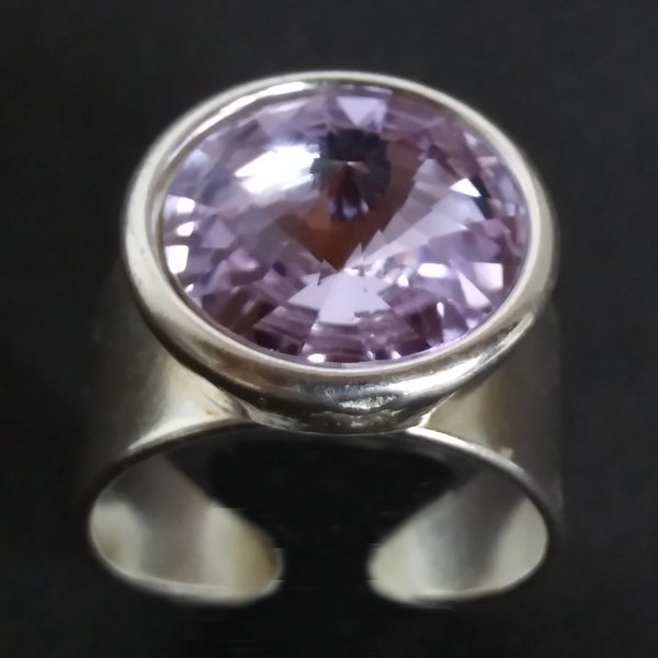 Ring versilbert mit Swarovski Kristall Violet
